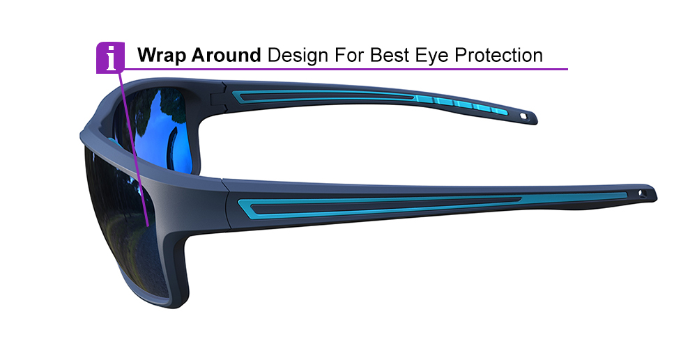 Matrix Chinook Prescription Sports Sunglasses Blue For Men and Women - Cycling, Baseball and Running Glasses - Image 3