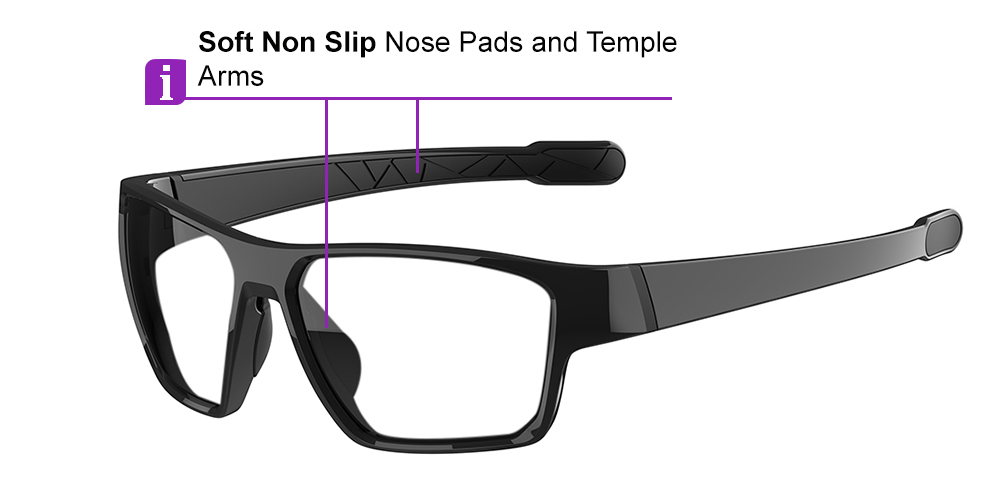 Matrix Shelby Prescription Sports Sunglasses Black For Men and Women - Cycling, Running or Baseball Glasses - Image 4