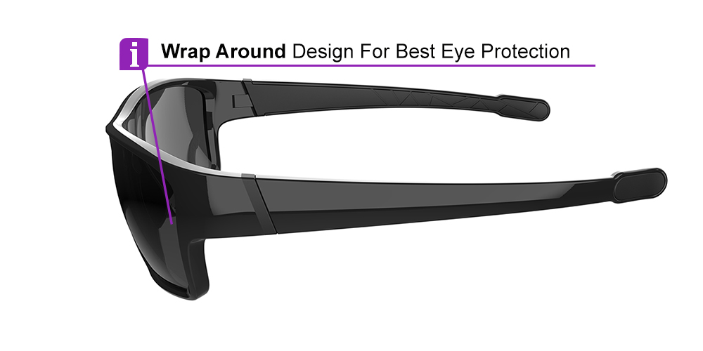 Matrix Shelby Prescription Sports Sunglasses Black For Men and Women - Cycling, Running or Baseball Glasses - Image 3