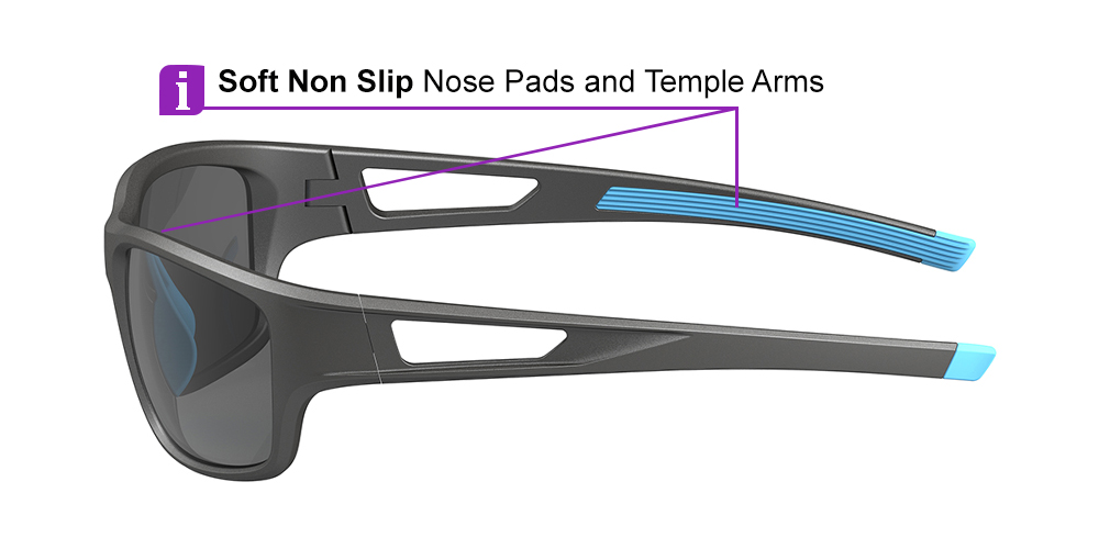 Matrix Salem Prescription Sports Safety Sunglasses Black Blue For Men and Women - Cycling, Running and Baseball Glasses - Image 4