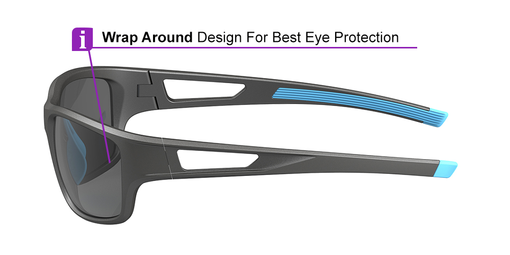 Matrix Salem Prescription Sports Safety Sunglasses Black Blue For Men and Women - Cycling, Running and Baseball Glasses - Image 5